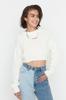 Women's Elegance Style Sweater Black Super Crop Basic Knitwear Sweater