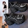 2025 Super Fire Inner Height Increase Dad Shoes Women's Autumn New Breathable Mesh Casual Muffin Thick-soled White Shoes Tide