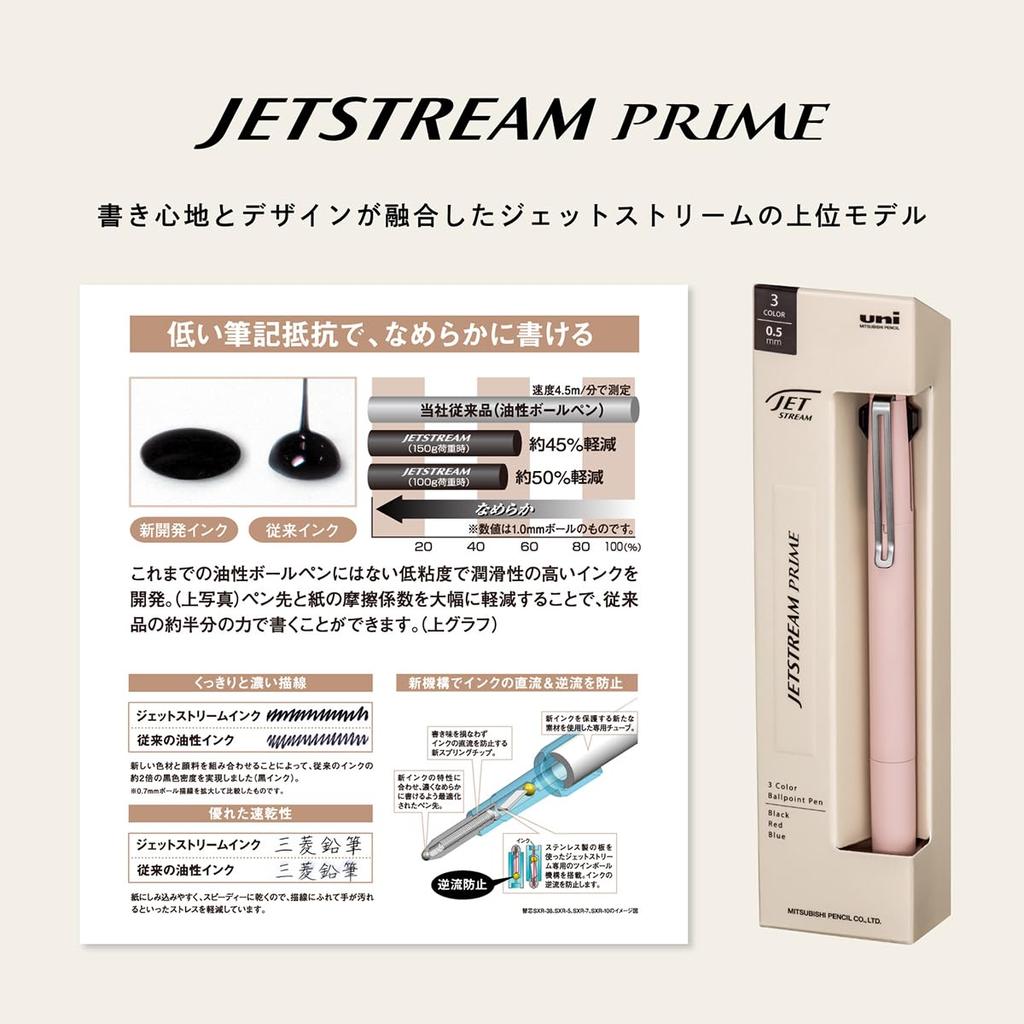 Mitsubishi Pencil Ballpoint Pen Jetstream Prime Dark Navy 3-Color 0.5 SXE3350005D.9