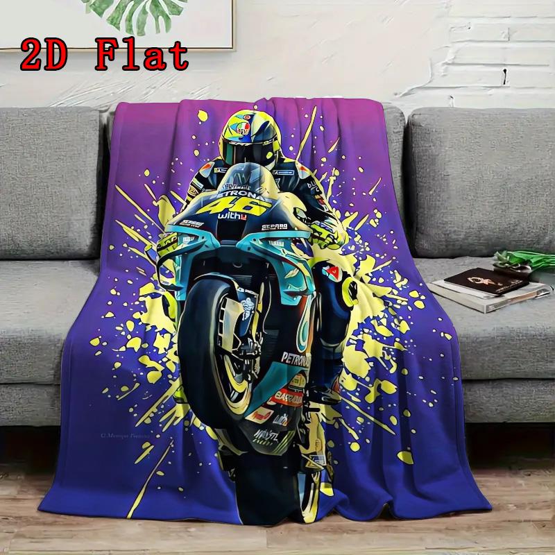 Paint-splatter art motorcycle 2D Flat Pattern Flannel Blanket High quality All Seasons Warmth and Comfort Perfect for Christmas Gifts.MMT0918435