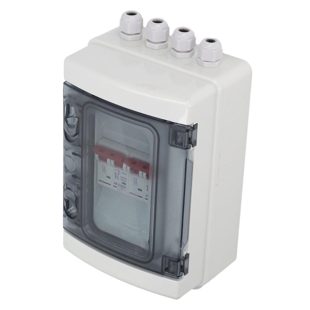 DC Miniature Circuit Breaker Box 2 in 2 Out PV Solar Disconnect Switch Power Distribution UV Proof IP65 Waterproof 500V