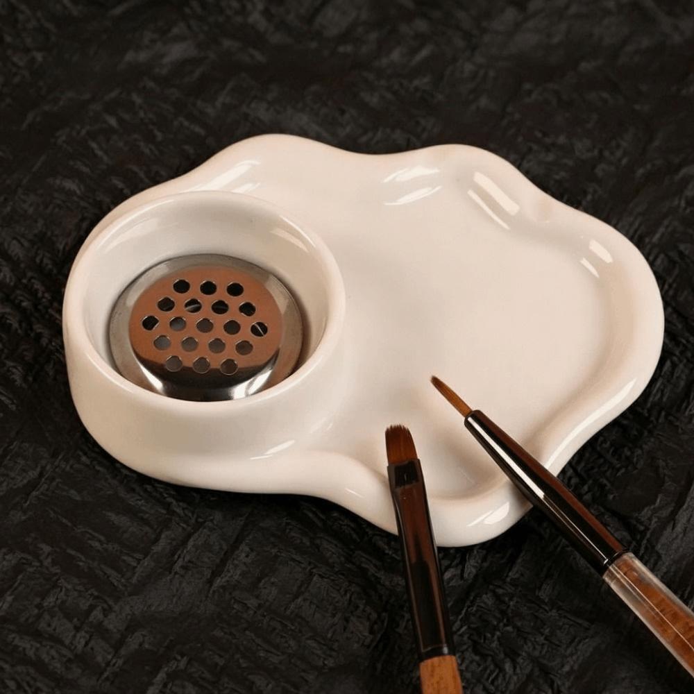 Breathable Pen Holder Ceramic Pen Washing Dish Nail Brush Cleaner Paint Brush Washer Cleaning Pen