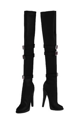 Масштабная фигура высокая длинная высокая черная 1/6 сапоги, сапоги, сапоги, туфли, каблуки, элегантные,