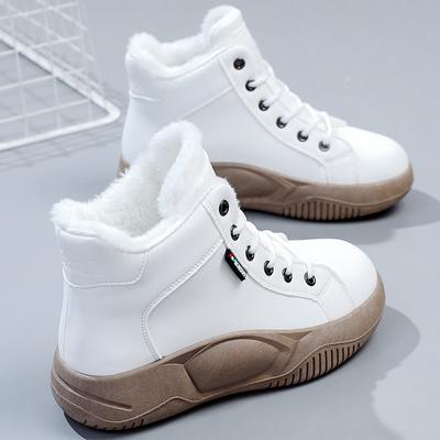 Женская обувь на толстой подошве, повседневная обувь с высоким берцем и мягкой подкладкой, женская обувь на осень и зиму 2023, новая модная женская обувь с круглой головкой