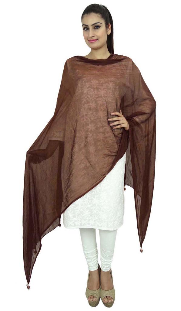 Индийский палантин Dupatta Chunni из смесового шифона, длинный шарф с запахом и кисточками