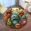 Colorful Monster Party Decorations: Spooky Fun for Kids' Parties!Round Non-Slip chair mat chair carpet for office Rugs for Office Decor Gift For Valen