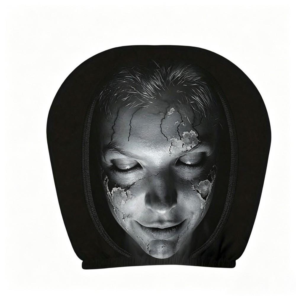 Polyester Car Headrest Cover Graphic Printed Car Neck Pillow Cover  Car Interior Decor