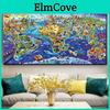 Crazy Painting Diy World Diamond 5d Diamond Embroidery Animal Map Cross Stitch Kits Rhinestone Art Full Drill Mosaic Large X627