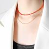 Accessories Double-Layer Fashion Non-Fading Queen Necklace Glass Beads Exquisite Collarbone Neck Chain