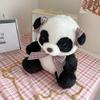 Panda Plush Bag With Zipper Closure For Daily Use And Cute Cartoon Style