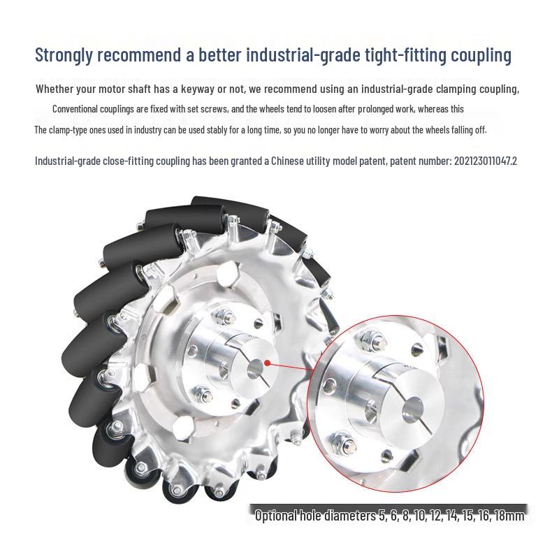 High-Quality 60mm Mecanum Wheel Set with Tight-Action Fixed Couplings - Ideal for DIY and Educational Projects