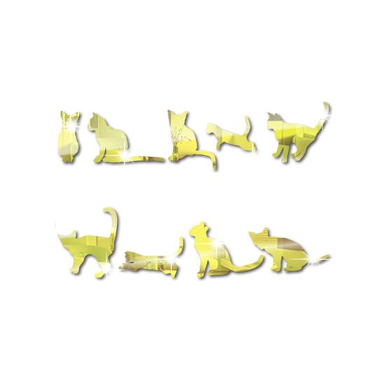 9шт/набор многоразовые наклейки на стены самоклеящиеся модные 3D-эффект наклейки на окно для кошек