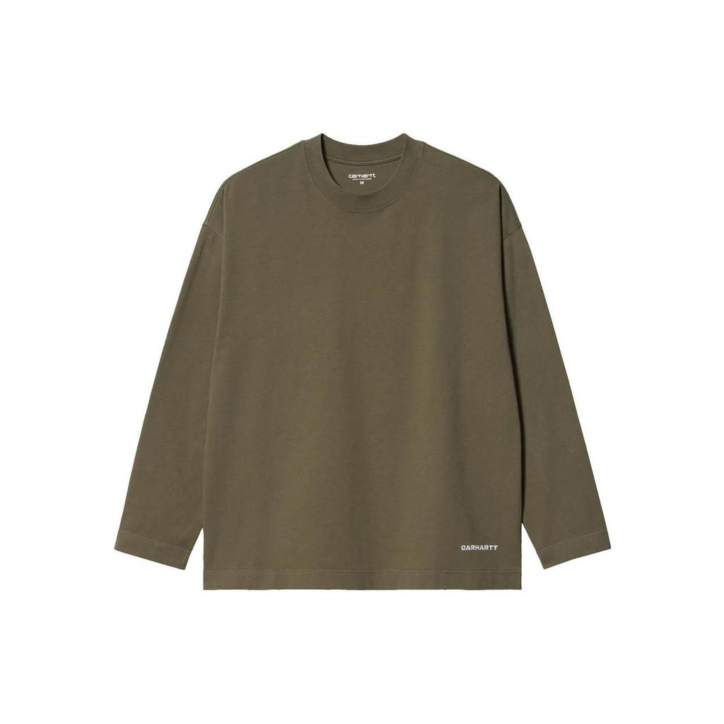 Carhartt WIP Однотонная футболка с принтом логотипа и букв, с круглым вырезом, длинным рукавом, мужские топы I031372-1FF-XX