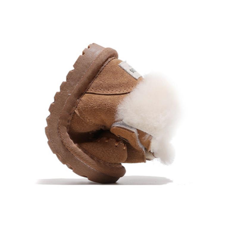2024 Новые зимние детские зимние ботинки унисекс кожаные ботинки для мальчиков и девочек теплые хлопковые детские кроссовки с мягкой подошвой для малышей