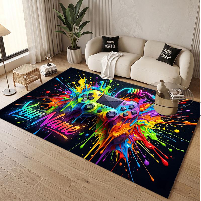 Fantasy Adventure Theme Soft Crystal Velvet Rug Custom Name & Text Print Non Slip Floor Rug for Bedroom Living Room