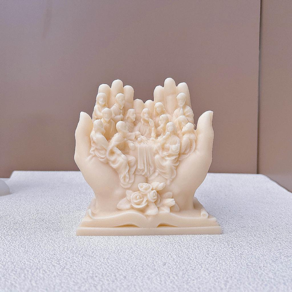 Religious Scalpture Candle Mold for DIY Candle Gypsum Ornaments Christmas Gift Home Decor Epoxy Resin Casting Mold
