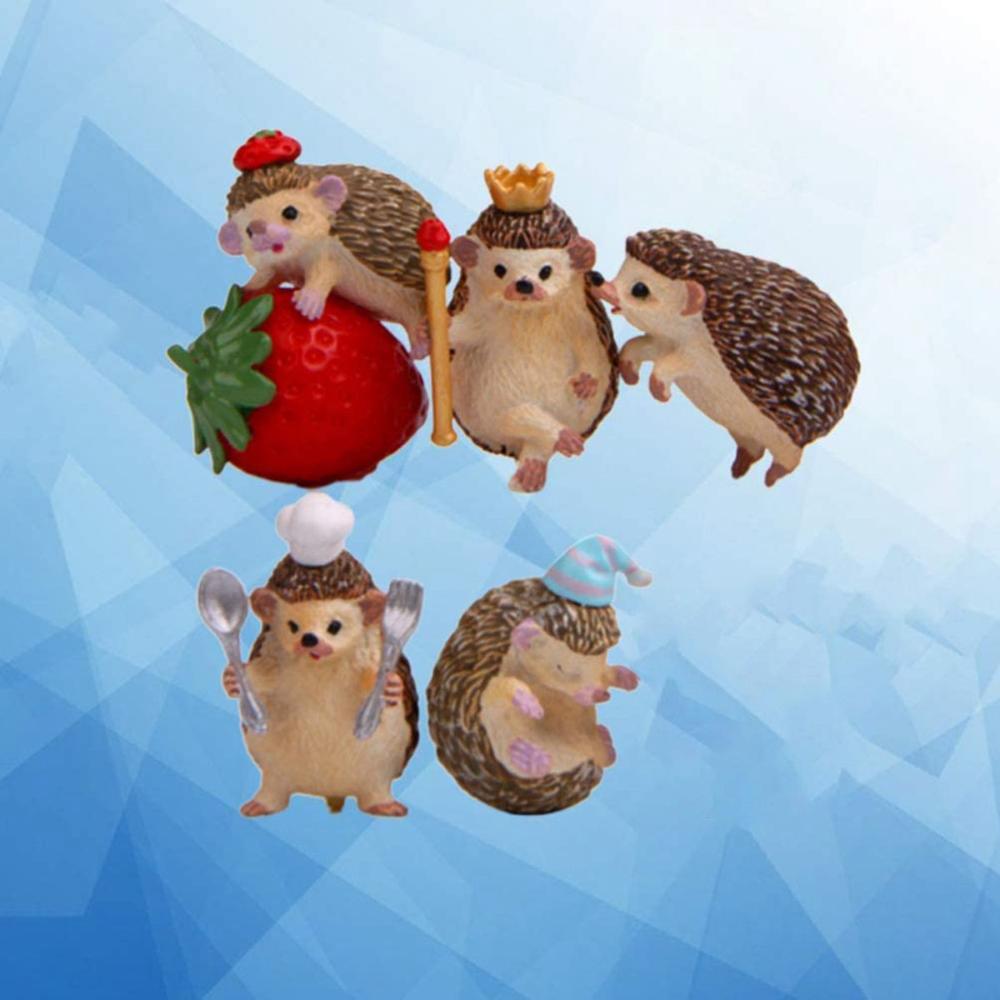 Мох Пейзаж Маленькая Статуэтка Из Смолы Украшение Фигурка Животного Украшения Миниатюрный Ежик