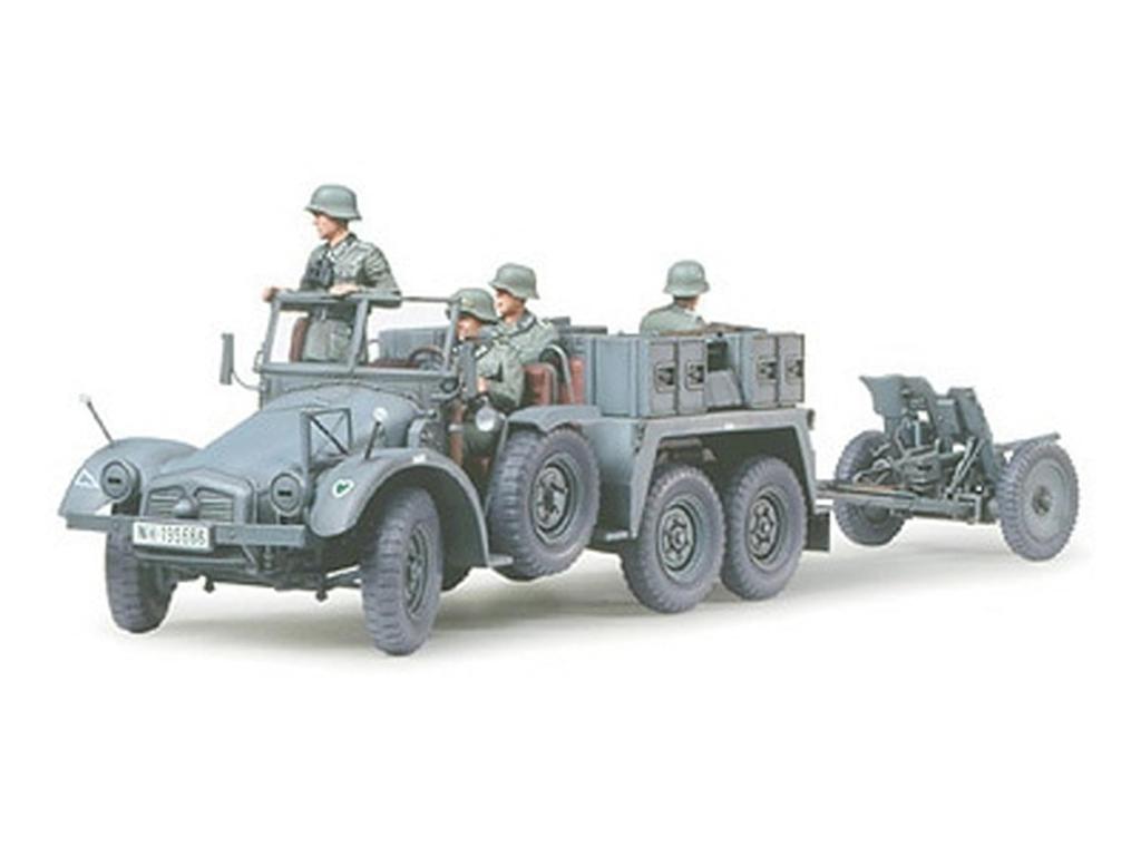 Tamiya Military Miniature Series Немецкая армейская буксируемая пушка Krupp Protze, пластиковая модель 35259 1/35 № 259 6×4 3,7 см противотанковая пушка