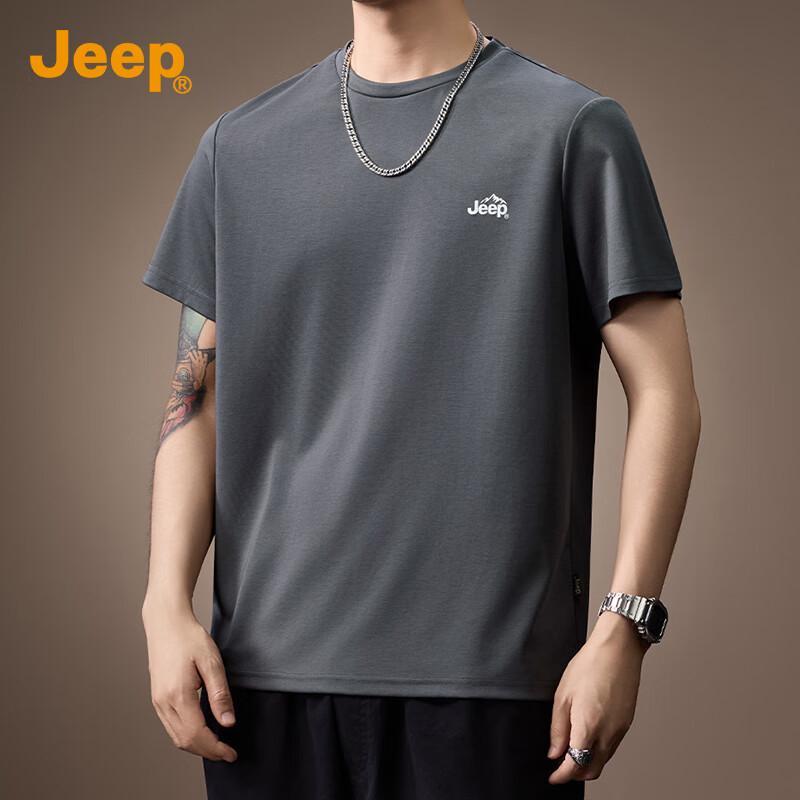 Jeep Мужская футболка с коротким рукавом из смесовой модальной шелковой ткани