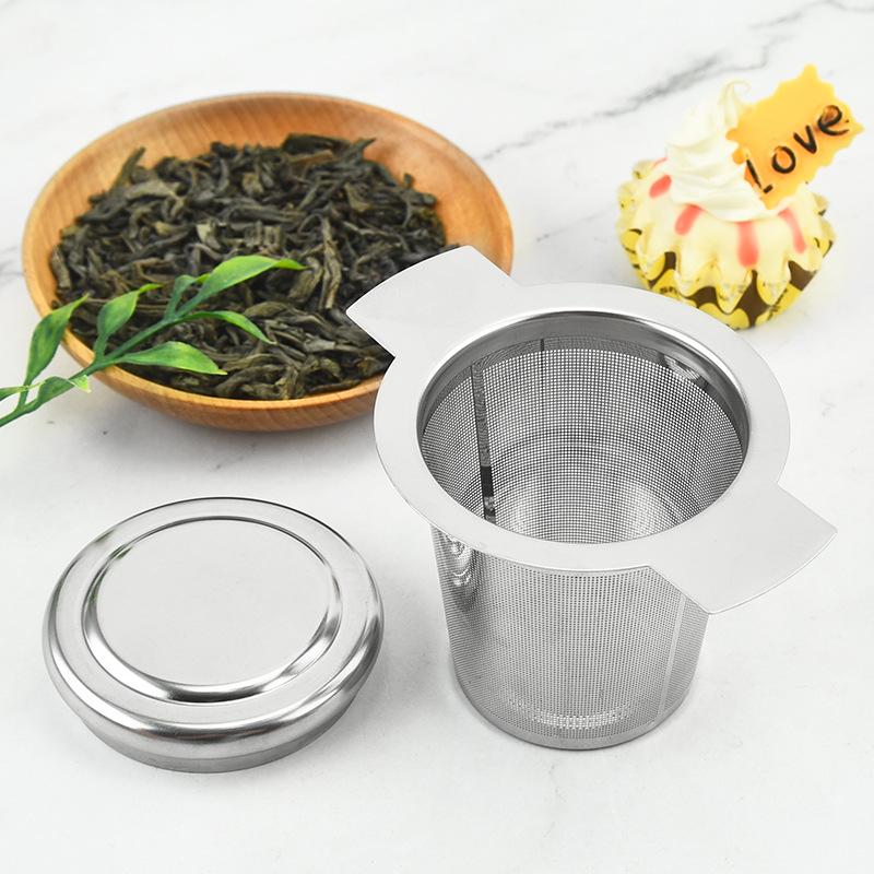 Stainless Steel Tea Infuser with Lid and Teacup Strainer Net