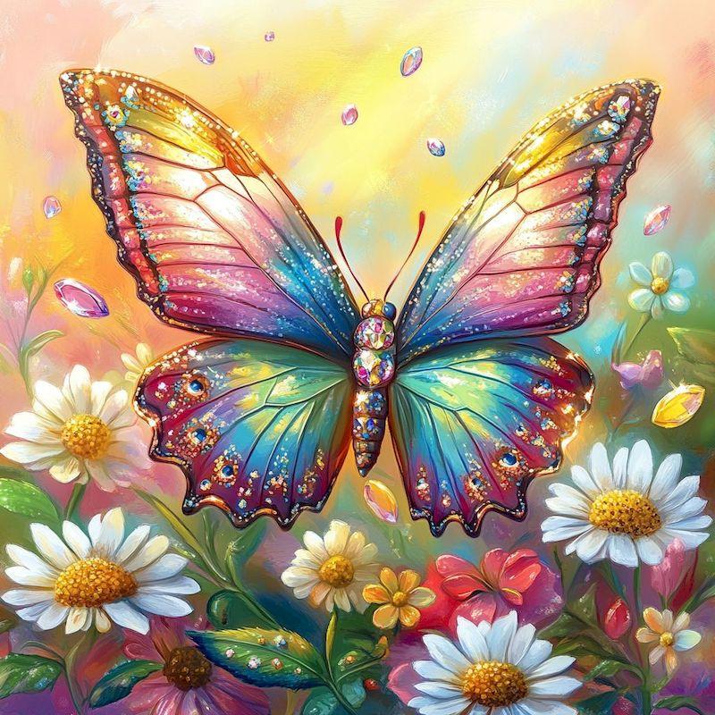 5D Алмазная мозаика Искусство Животные Вышивка крестом Алмазная картина Полная дрель Квадратная бабочка Стразы Картины Home Decora