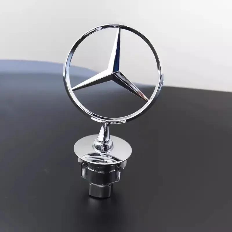 Для Mercedes Benz Металлическая эмблема на капот автомобиля Передний хромированный логотип Маркировка капота Для Mercedes Benz C E S Класса W204 W205 W212 W213 W211 W22