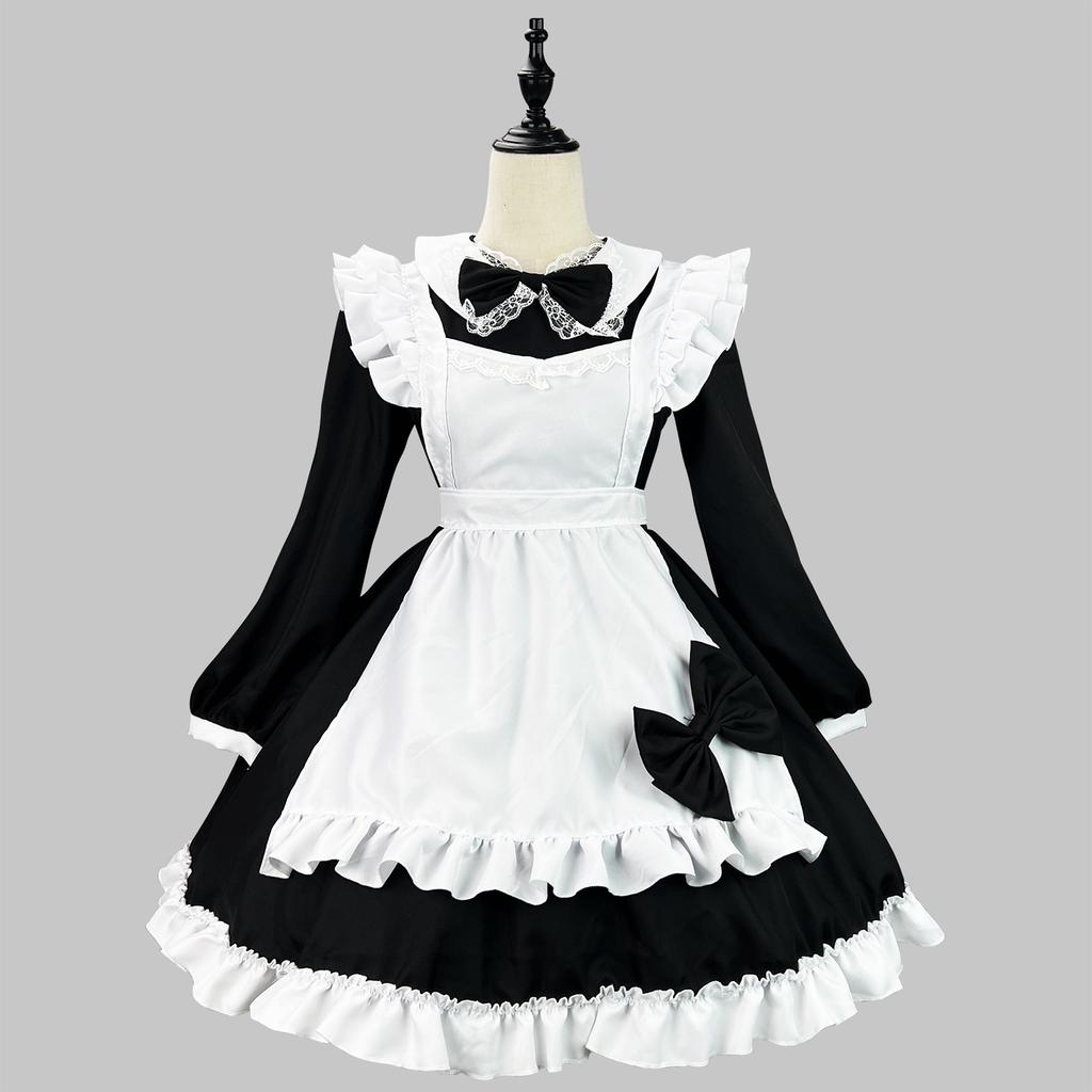 Anime Character Cosplay Original Super Cute Japanese Black and White Maid Costume Long Sleeve Maid Costume Cosplay Performance Costume
