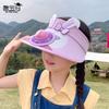 1139 children's hats summer outing big eaves with fan sunshade sunscreen hats boys and girls cartoon cute empty top hats
