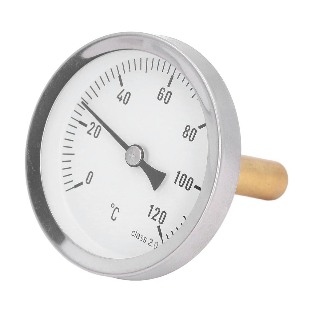 63mm Dial Thermometer Barbecue Pointer Type Thermometer 0‑120 Degrees C Bimetallic Temperature Gauge for