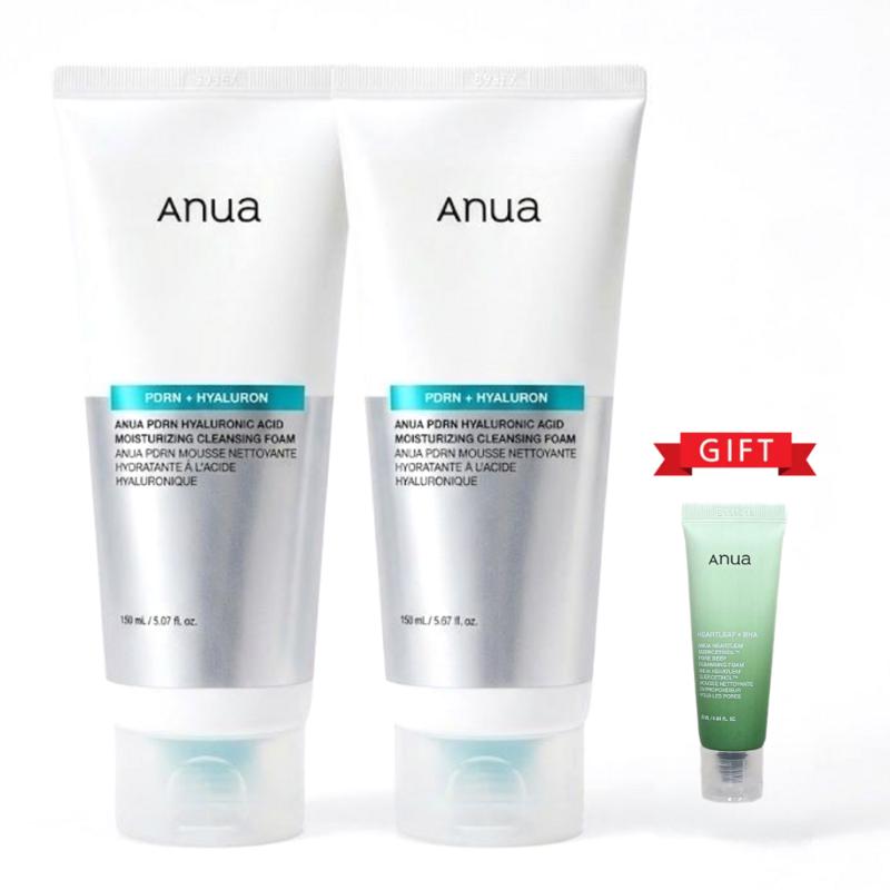 Anua PDRN Hyaluronic Acid Moisture Cleansing Foam Double Set, 150ml, 2 pcs