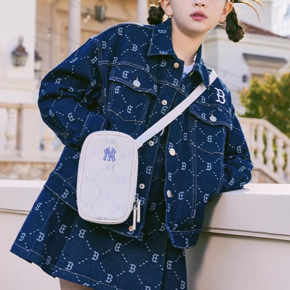 New MLB Denim Jacket Navy Blue Kids' 7ADKMD141