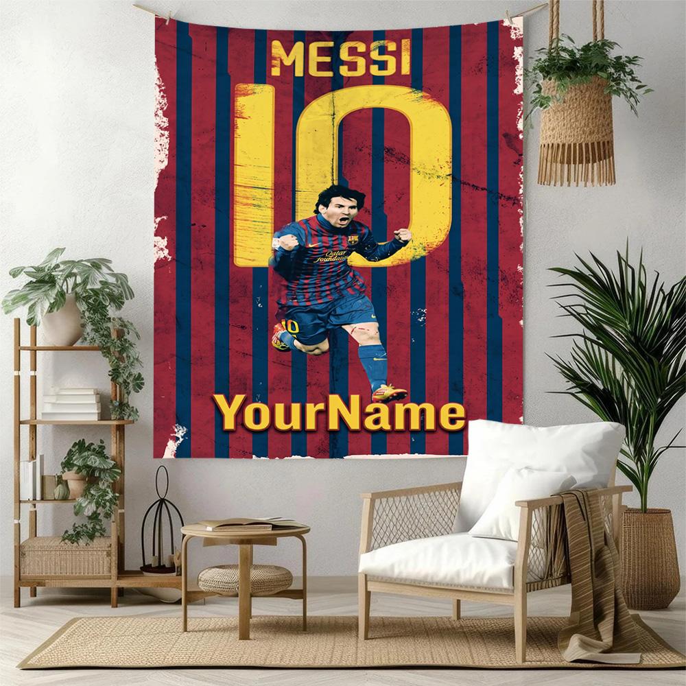 Messi Custom Your Name Wall Decor Tapestry Art For Pet Memorial Birthdaywedding Party Backdrop Family Gift