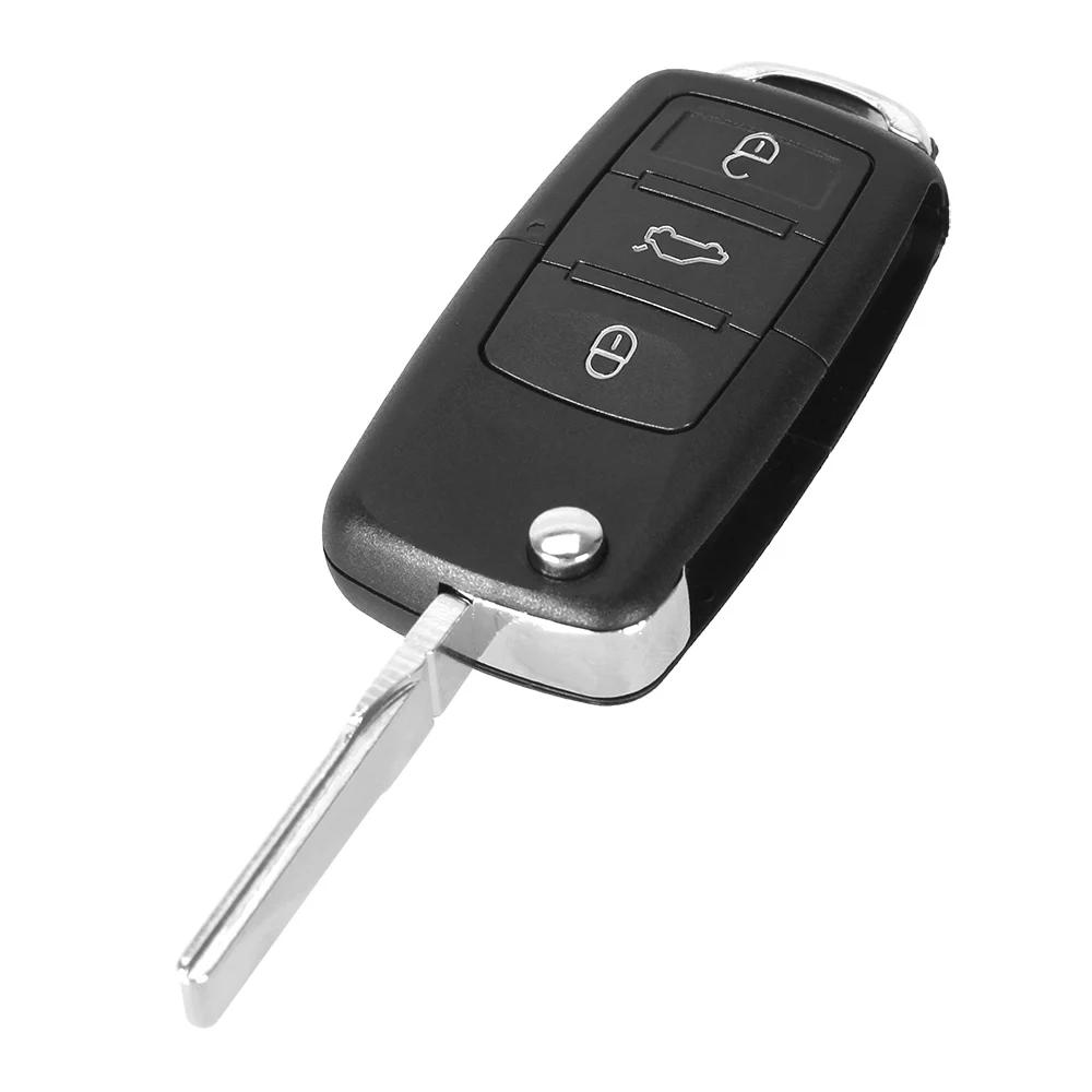 Dandkey 3-кнопочный корпус для складного ключа Volkswagen Vw Jetta Golf Passat Beetle Polo Bora, корпус для складного дистанционного ключа