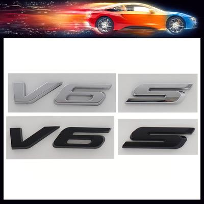 3D Премиум ABS Наклейка с буквой V6 S Значок на задний бампер Авто Эмблема на заднюю крышку багажника Аксессуары Внешняя отделка