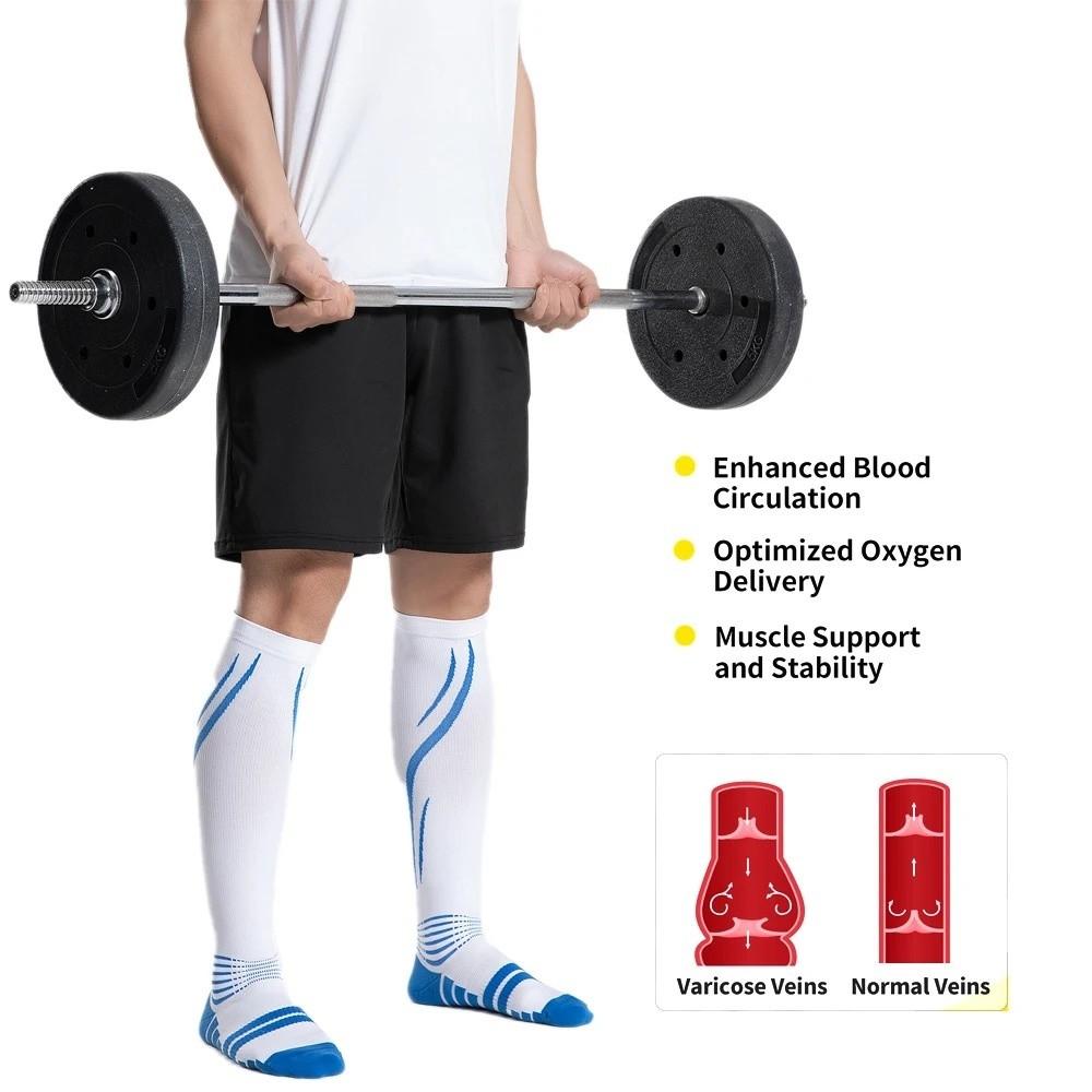 1 пара дышащих спортивных компрессионных носков до колена для икр, велосипедных носков для икр, для бега