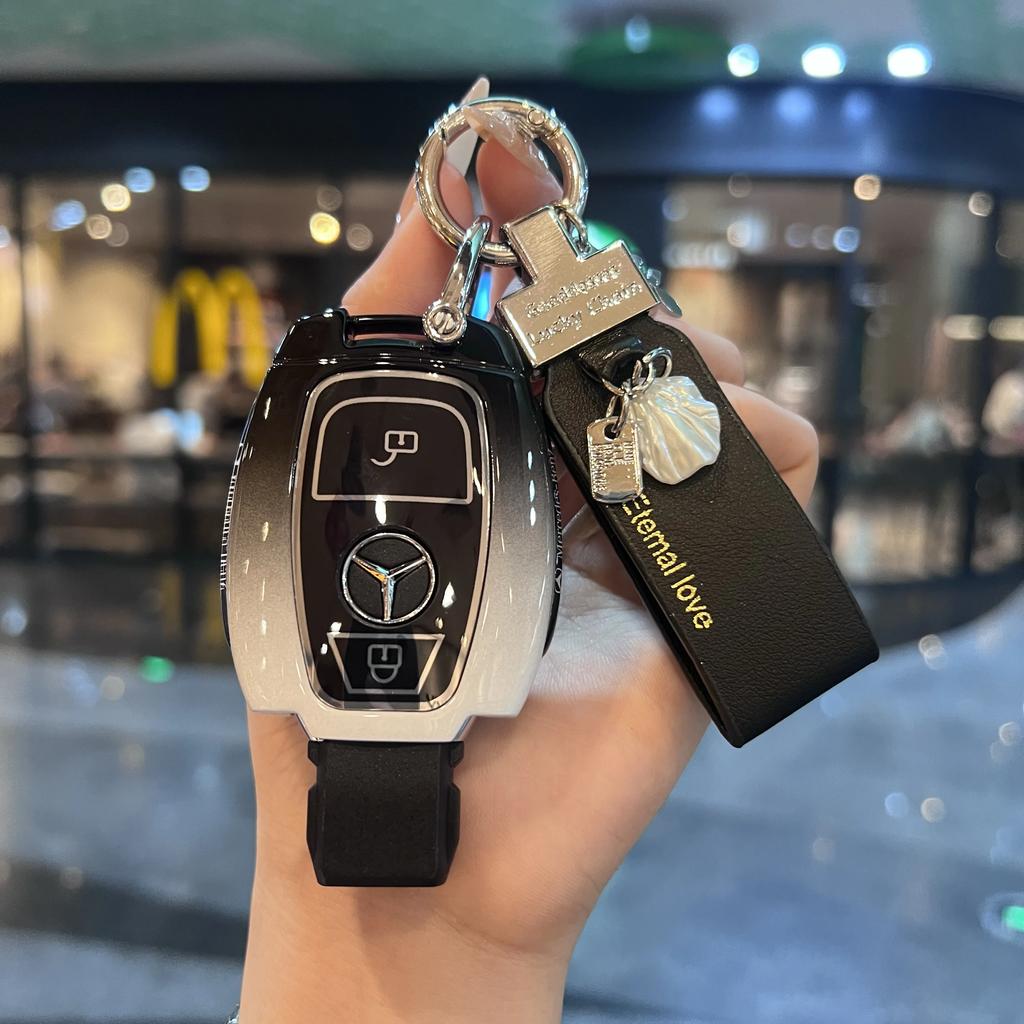 QOK3 Key Fob Cover For Mercedes Benz A B C E S Class W204 W205 W212 W213 W176 GLC MAYBACH Keyless Soft Case