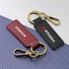 cwvc7 1pcs Metal Leather Keychain Ring Zinc Alloy Chain Key For Mitsubishi Lancer 10 Xpander Pajero 4 Montero V73 Triton Evolution Evo