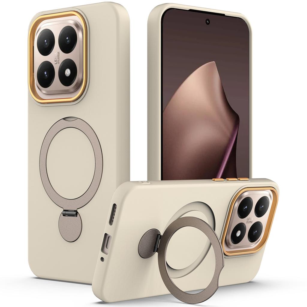 For Xiaomi 15T Magnetic Case Rotating Ring Kickstand TPU + PC Back Cover