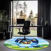 Bluey Printed Round Rug Carpet Chair Rug Area Rug Entryway Doormats,for Office Chair Living Room Bedroom Kitchen Room.
