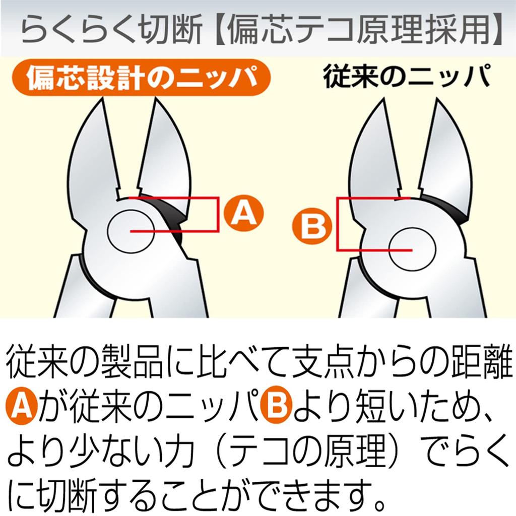 Кусачки offset Fujiya для тяжелых условий, 200 мм, с легким обжимом, 700N-200, Оранжевые Мощный режущий инструмент