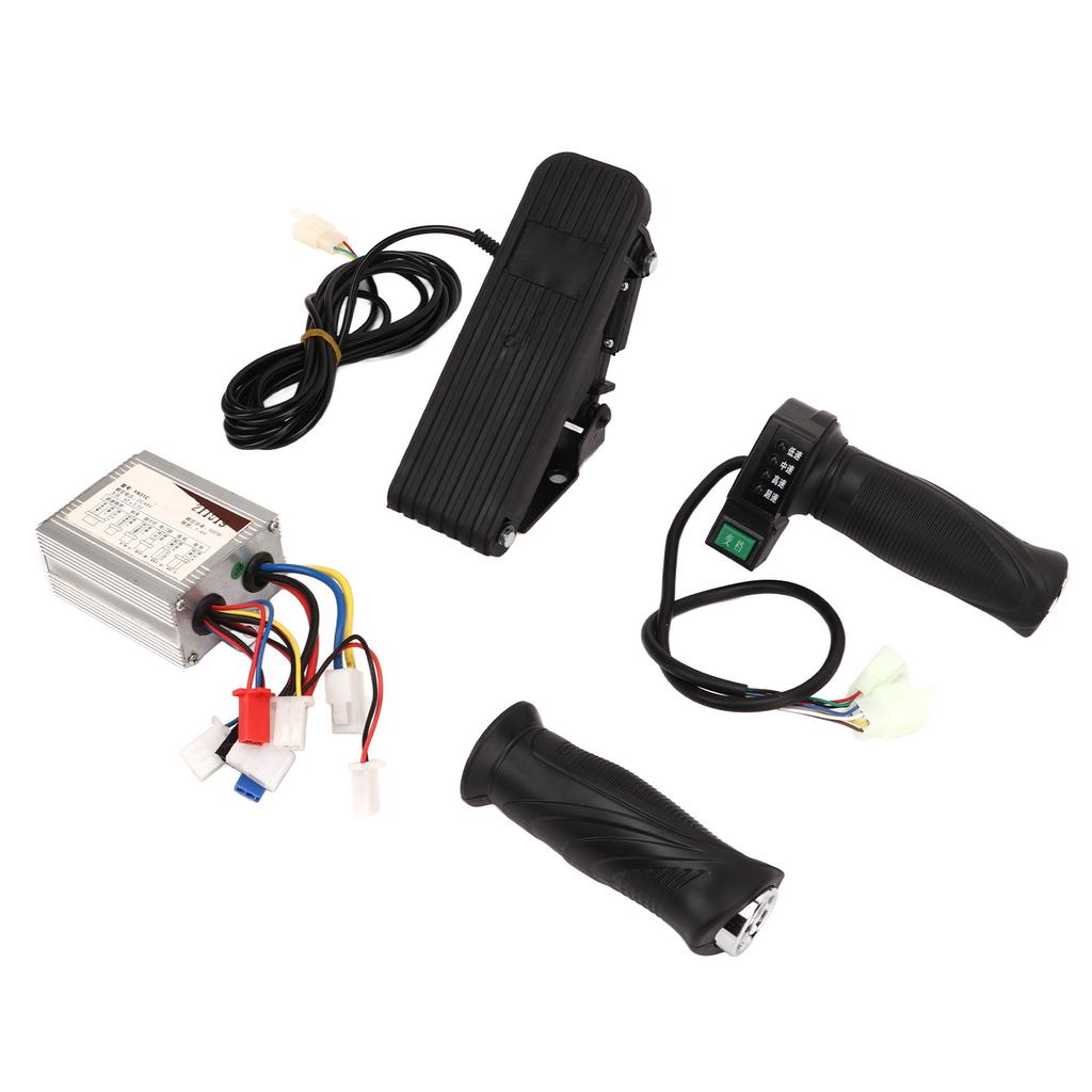 48V 500W Electric Bicycle Brushed Controller Electric Bike Conversion Kit with 4 Speed Throttle Grip Throttle Pedal