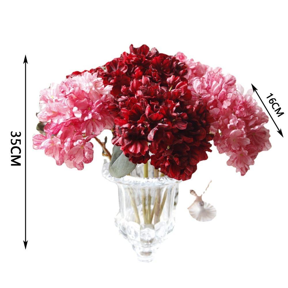 Silk Flower Artificial Flowers 10 Colors Hydrangea Bouquet Exquisite Fake Flower  Home Ornament