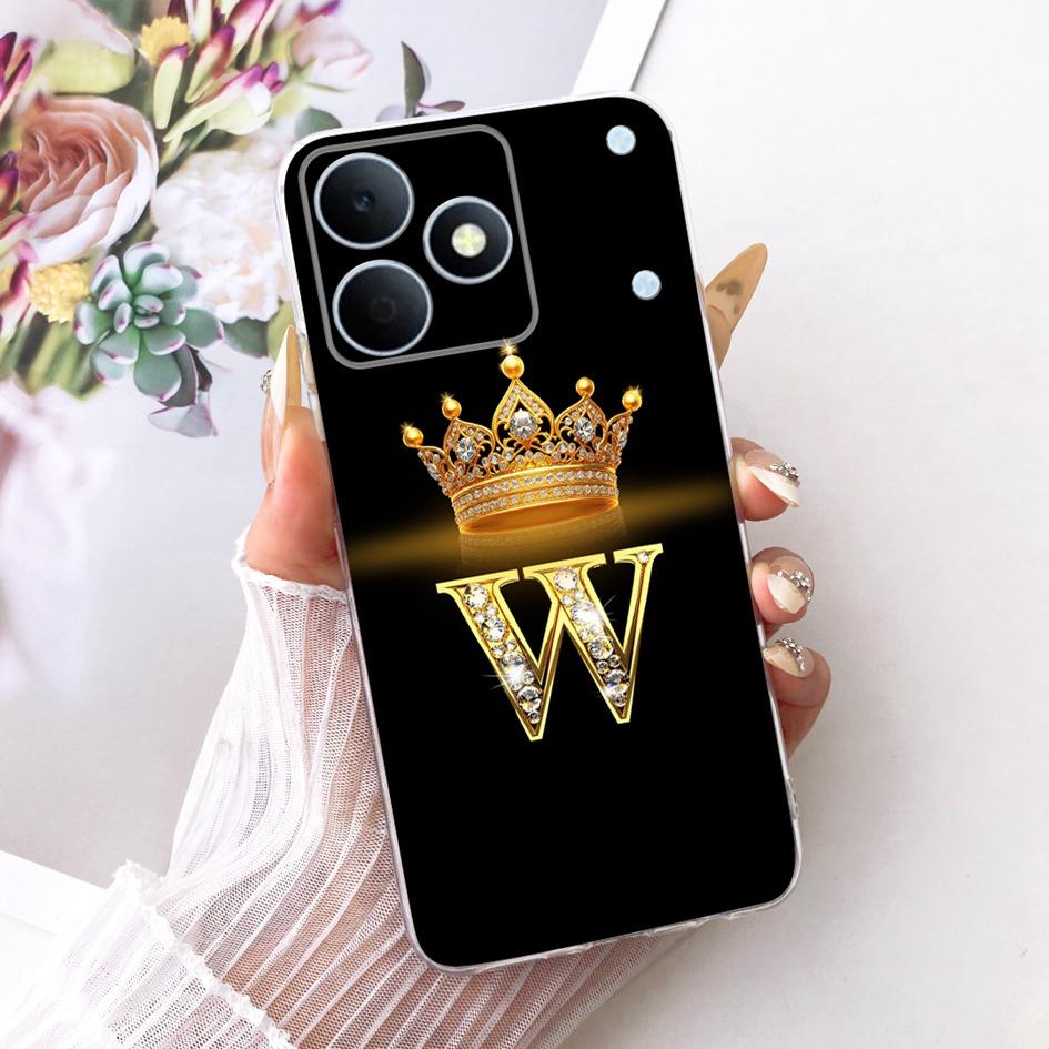 Чехол для OPPO Realme Note 80 2026 Новый Милый С буквами Корона Мягкий Силиконовый Чехол для Телефона Для Realme Note 80 4G Funda Note80 Задние Чехлы