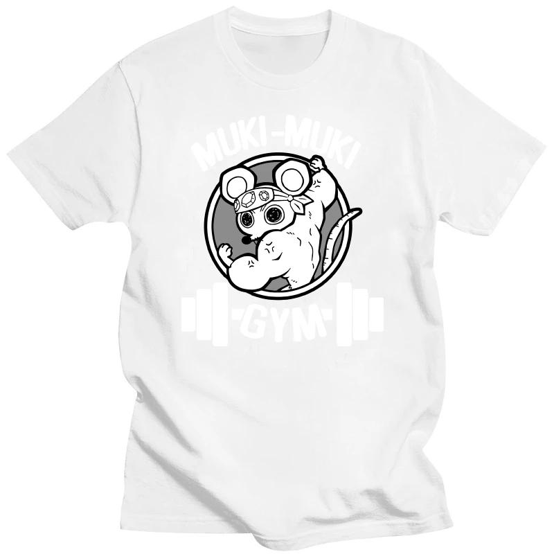 Футболки с принтом аниме «Убийца демонов Удзуи Тенген» Забавные мышки-ниндзя Муки Муки Спортивная футболка Мускулистая мышь Футболка большого размера Унисекс