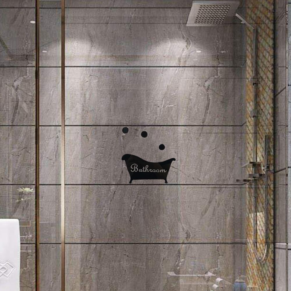 Decals Home Decoration Wall Sticker Bathroom Door Plate Washroom Entrance Sign Mirror Surface