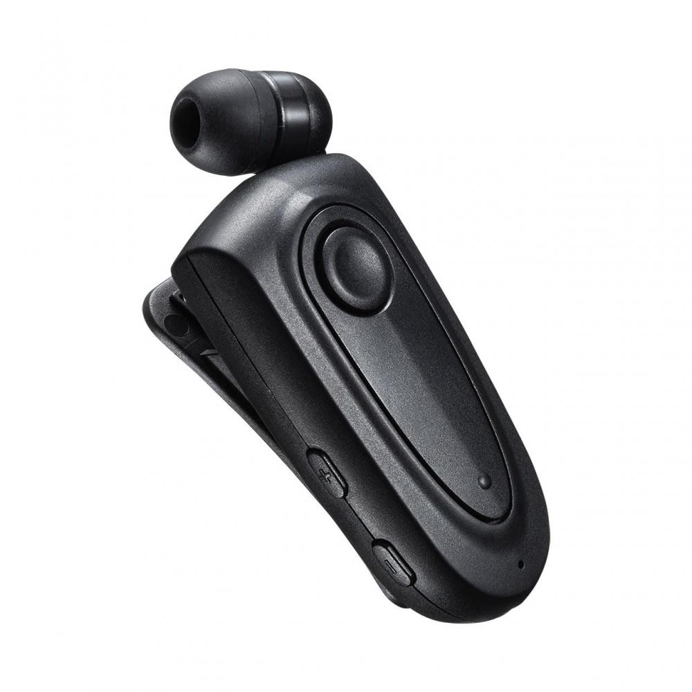 SANWA SUPPLY Bluetooth Monaural Headset (cable Winding + Clip Type) MM-BTMH50BK