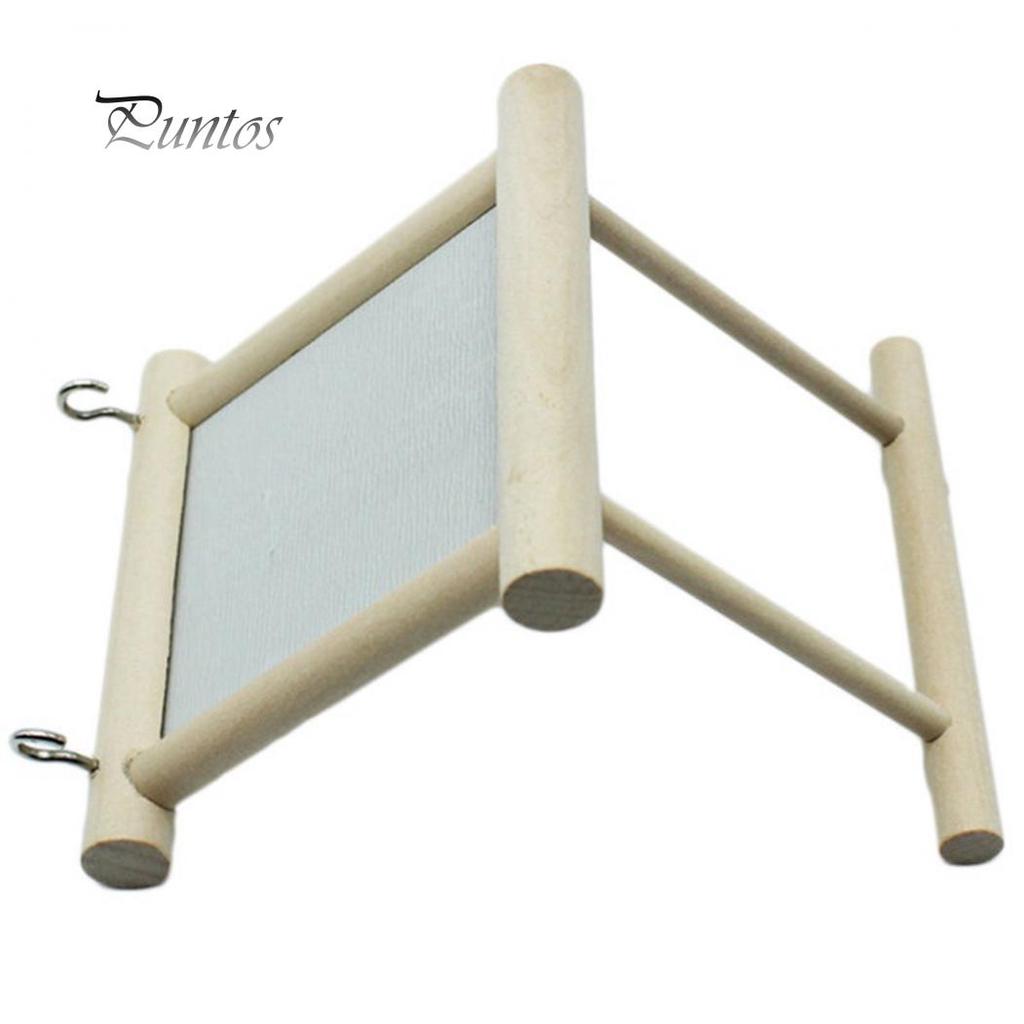 Зеркальная деревянная подставка для птиц