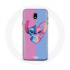 Чехол для Samsung Galaxy J5 2017 Стич и ангел синий розовый