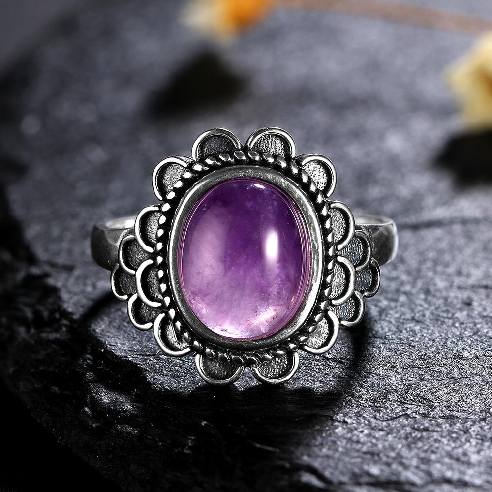 CopperRings Кольца с натуральным аметистом для женщин Свадебные кольца Подарок на годовщину Изящные ювелирные изделия