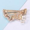 Female Fashion Crystal Cute Piano Cat Brooches For Women Luxury Gold Color Alloy Enamel Brooch Safety Pins